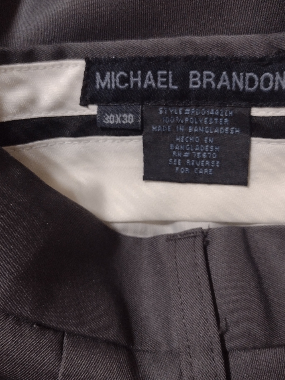 Michael Brandon Y2K Vintage Men's Dress Pants in Dark Gray